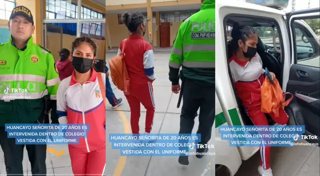 Joven captada vistiendo como escolar en Huancayo.