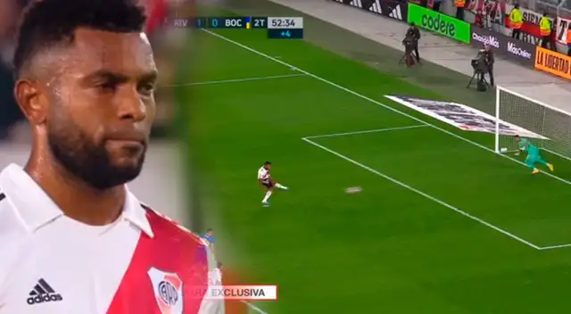 Borja anotó el 1-0 para River sobre Boca. Borja anotó el 1-0 para River sobre Boca.