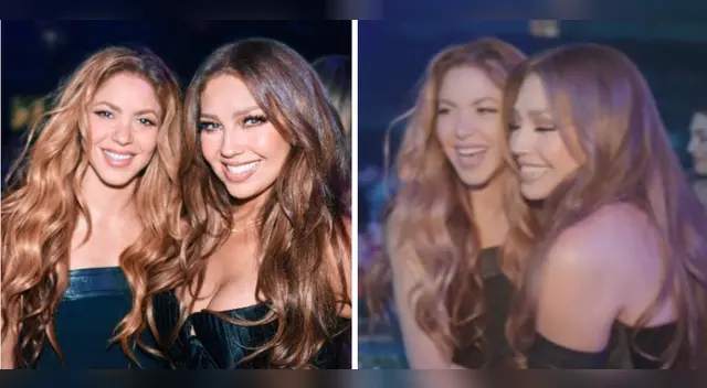 Shakira y Thalía juntas en el premio Billboard Mujeres Latinas.