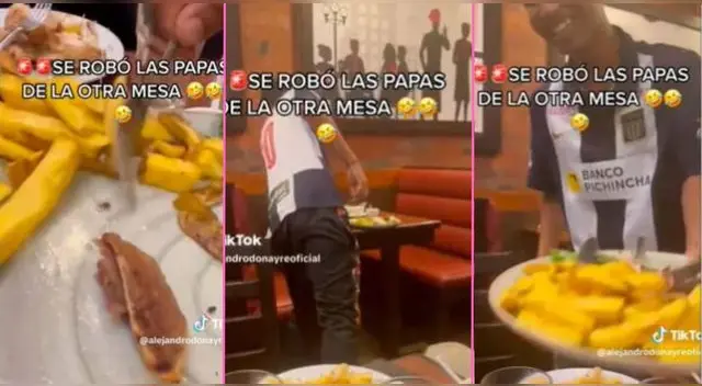 Un muchacho peruano hizo lo impensado con las papas fritas sobrantes de otra mesa y es viral en TikTok.