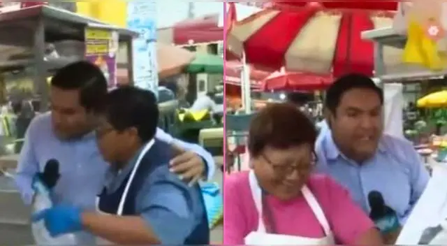 Reportero de ATV fue troleado EN VIVO por señora que vendía pescado en el mercado y es viral.