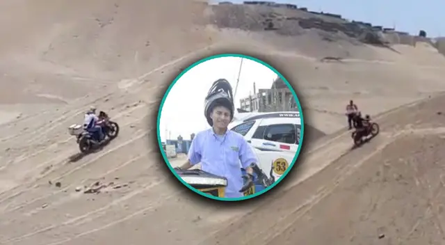 Joven lleva pollo en lo más alto del asentamiento humano Pachacutec en Ventanilla.