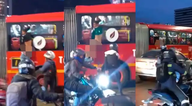 Sujeto quedó atrapado en el transporte.