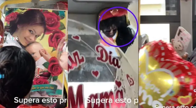 El chofer le dio un par de obsequio a las madres que subían al bus.