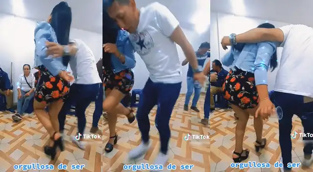 Singular escena de una pareja de baile se hizo viral en las redes sociales.