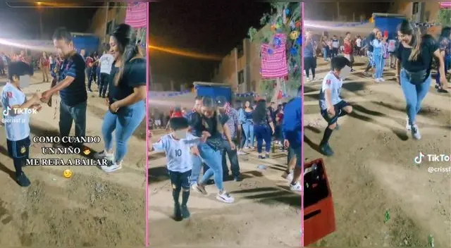 Un niño retó a bailar a joven peruana y sus pasitos se robaron el show en TikTok.