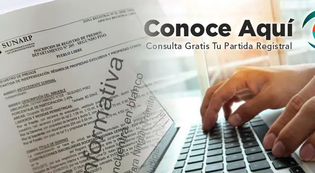 Sunarp cuenta con el servicio "Conoce Aquí" para ver las partidas registrales.