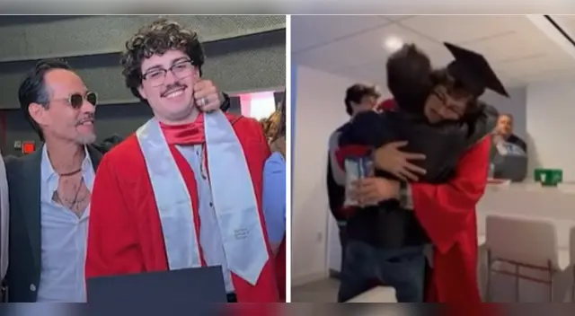 Marc Anthony orgulloso de su hijo de la universidad.