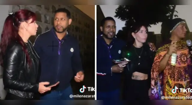 Milena Zárate y Giselo juntos en el cementerio.