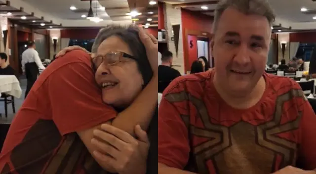 El hombre con su primer sueldo celebró con una cena el Día de la Madre.