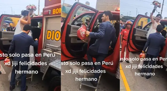 La pareja de novios se lució al salir a las calles. La pareja de novios se lució al salir a las calles.