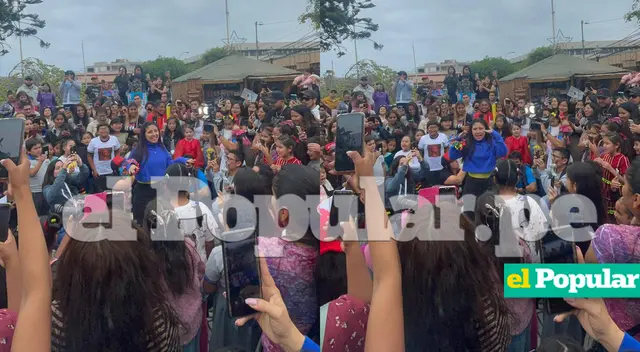 Milena es recibida por fans peruanos en Chile.