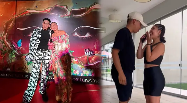 Joseph Ovalle intentó impresionar a Milena Warthon en el avant premiere de su nuevo álbum.