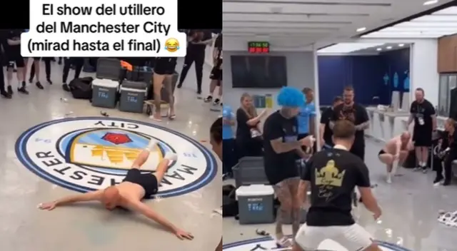 Jugadores del Manchester City festejando