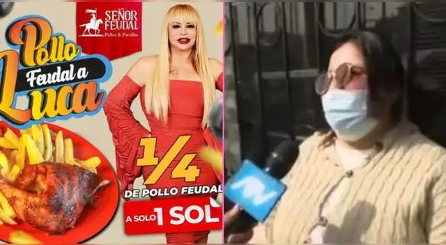 La mujer peruana corrió hasta la pollería de "El Señor Feudal" para coger su 1/4 de pollo a la brasa a 1 sol.
