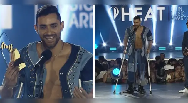 Austin Palao ganó "artista tendencia" en los Premios Heat 2023.