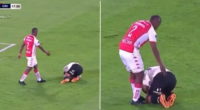 Marlon Torres tuvo un repudiable gesto contra Alex Valera en pleno partido. Marlon Torres tuvo un repudiable gesto contra Alex Valera en pleno partido.