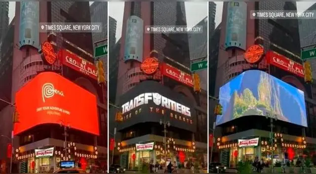 Machu Picchu aparece en la pantalla del Times Square en Nueva York tras estreno de la película de "Transformers".