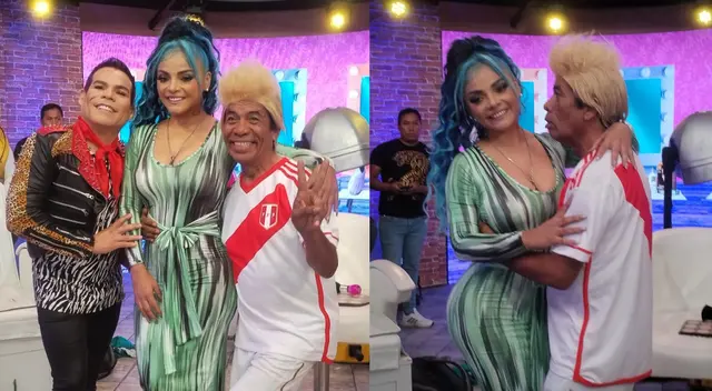 Jessy Kate junto a los comediantes del programa Jirón del Humor.