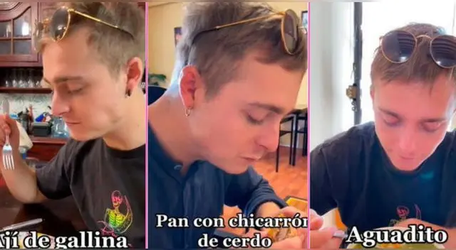 El joven suizo quedó en 'shock' al probar platillos peruanos y escena es viral en TikTok. El joven suizo quedó en 'shock' al probar platillos peruanos y escena es viral en TikTok.