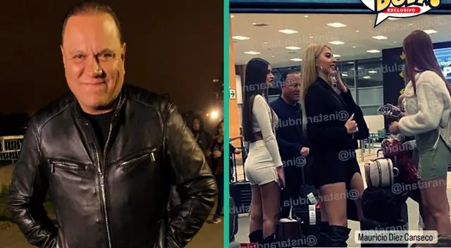 Mauricio Diez Canseco captado en aeropuerto cargando equipajes de sus modelos colombianas.