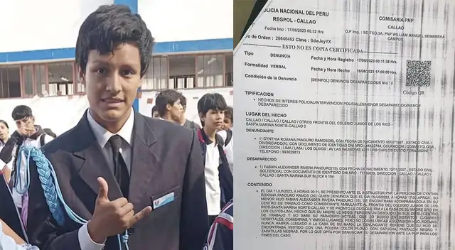 Fabián, de 15 años, se encuentra desaparecido. Fabián, de 15 años, se encuentra desaparecido.