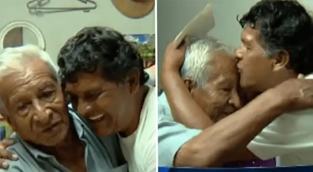 Abrazos y lágrimas luego de 45 años.