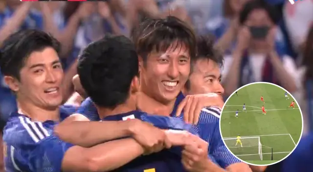 Japón da el primer golpe del partido ante Perú. Japón da el primer golpe del partido ante Perú.