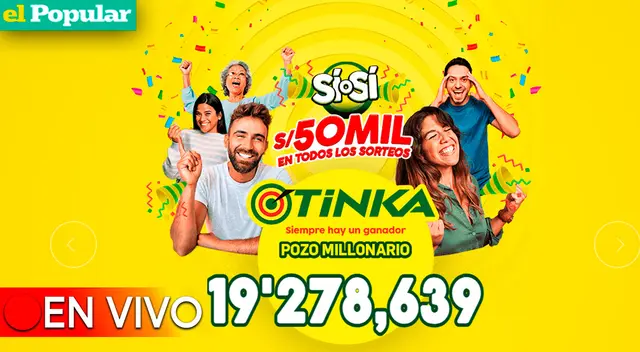 Conoce el nuevo monto del pozo millonario que sorteará la Tinka.