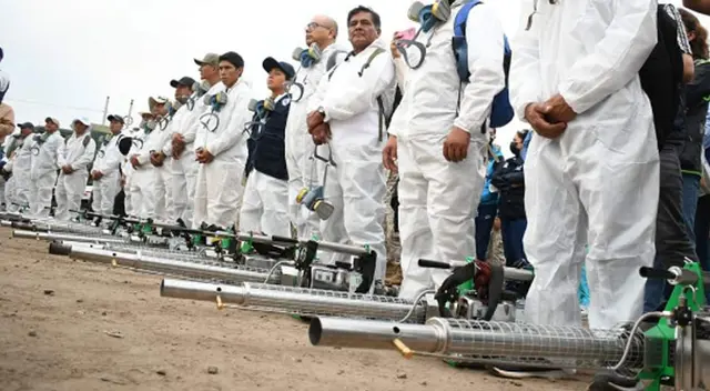 Máquinas de fumigación eran procedentes de Pucallpa y Piura. Máquinas de fumigación eran procedentes de Pucallpa y Piura.