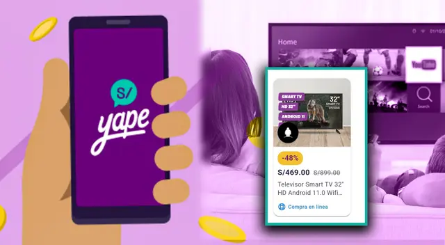Yape lanza super promoción pen su aplicativo para que pueda comprar un televisor Smart TV. Yape lanza super promoción pen su aplicativo para que pueda comprar un televisor Smart TV.