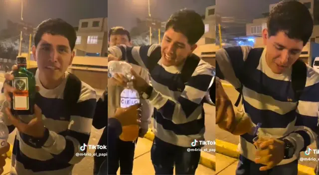 Usó un jagger y una botella de gaseosa para armar la bebida alcohólica. Usó un jagger y una botella de gaseosa para armar la bebida alcohólica.