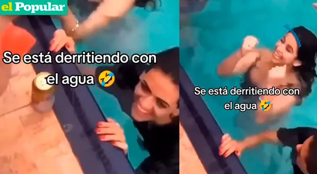 La joven estaba en la psicina cuando de pronto ocurrió lo impensado.