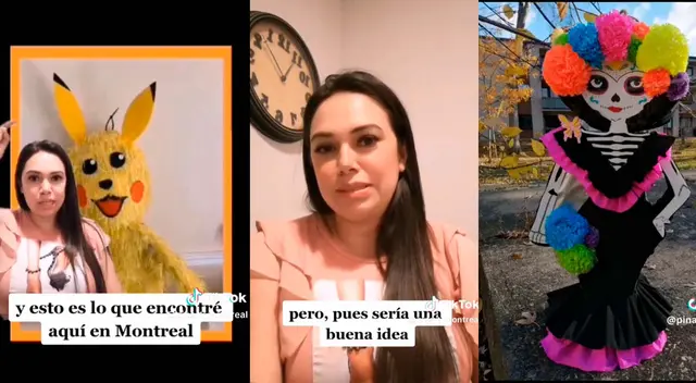 Mexicana la rompe en Canadá haciendo piñatas