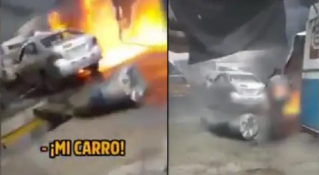 Vehículo incendiándose dentro de taller mecánico. Vehículo incendiándose dentro de taller mecánico.