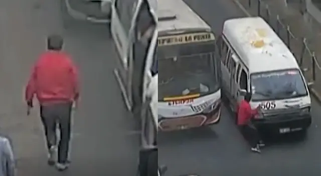 Ladrón es atropellado por combi en Santa Anita
