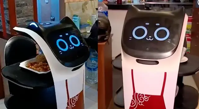 Robot mesero es la sensación de chifa en Los Olivos. Robot mesero es la sensación de chifa en Los Olivos.