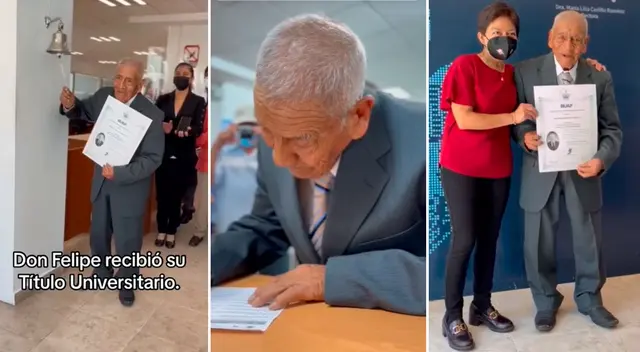 Don Felipe recibió su título y fue felicitado por millones en TikTok. Don Felipe recibió su título y fue felicitado por millones en TikTok.