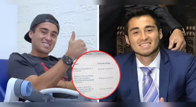 Rodrigo Cuba muestra sus clasificaciones en la universidad.