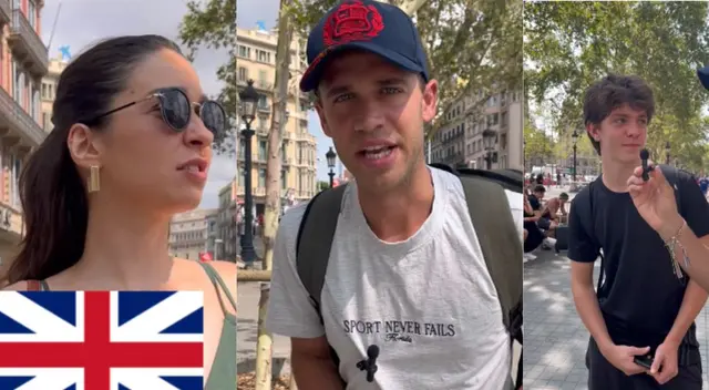 Europeo con gorra del escudo peruano Europeo con gorra del escudo peruano