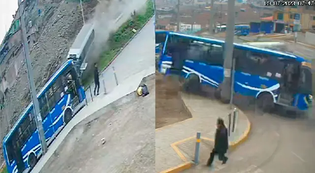 Imágenes de una cámara de seguridad dan cuenta del terror del accidente en Comas.