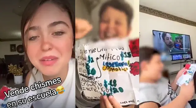 El niño tiene categorías de "chismes" para sus clientes.