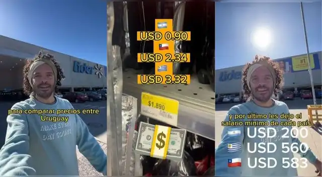 Un joven uruguayo dejó sorprendidos a miles de usuarios en TikTok al comparar precios.