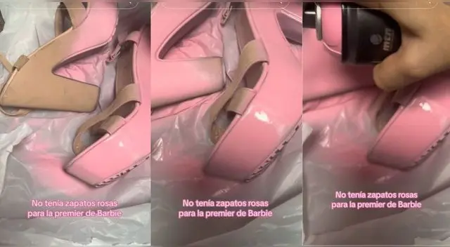 La joven aprovechó sus tacos color nude e hizo lo impensado para ir al estreno de Barbie y es viral en TikTok.