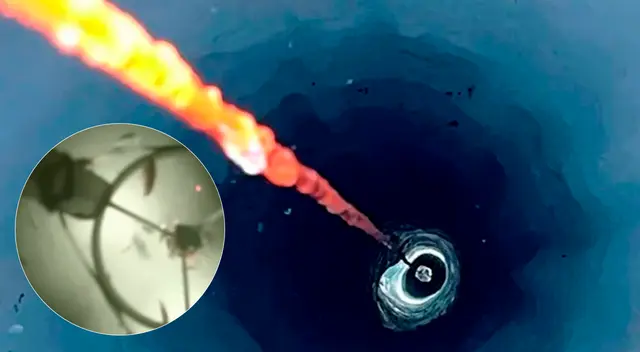 Foto de la perforación a 500 metros de profundidad en el continente antártico