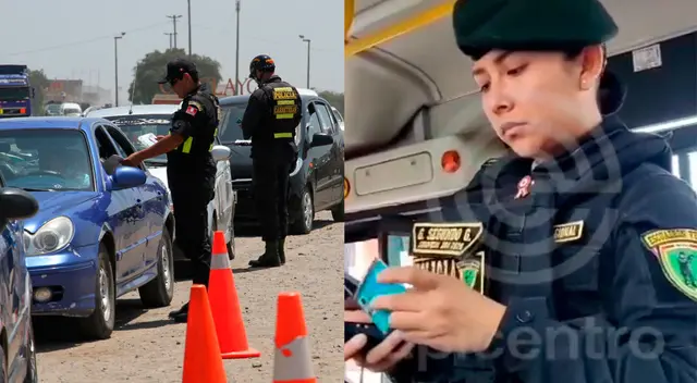 Agentes policiales vienen pidiendo el DNI a los que ingresan a la capital de Lima. Agentes policiales vienen pidiendo el DNI a los que ingresan a la capital de Lima.