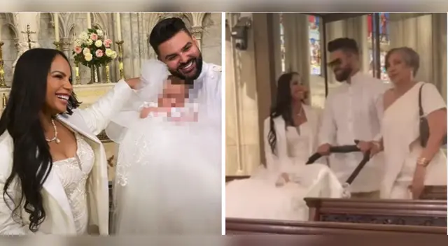 Érick Sabater bautiza a su hija y lo celebra a lo grande.