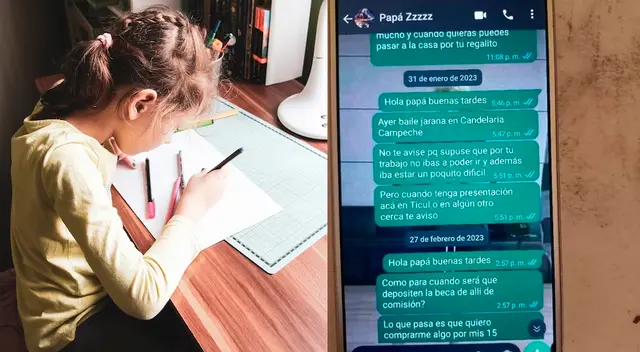 La menor le escribió a su padre para que le deposite el dinero pero nunca lo hizo.