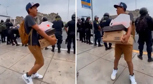 El joven salió a las calles de Lima para vender piedras para los protestastes. El joven salió a las calles de Lima para vender piedras para los protestastes.