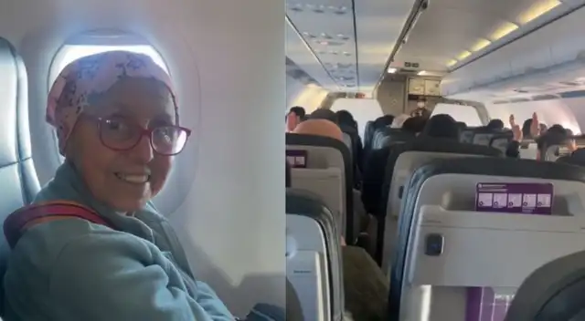 La señora no esperaba recibir las palabras de aliento del mismo pilito del avión. La señora no esperaba recibir las palabras de aliento del mismo pilito del avión.